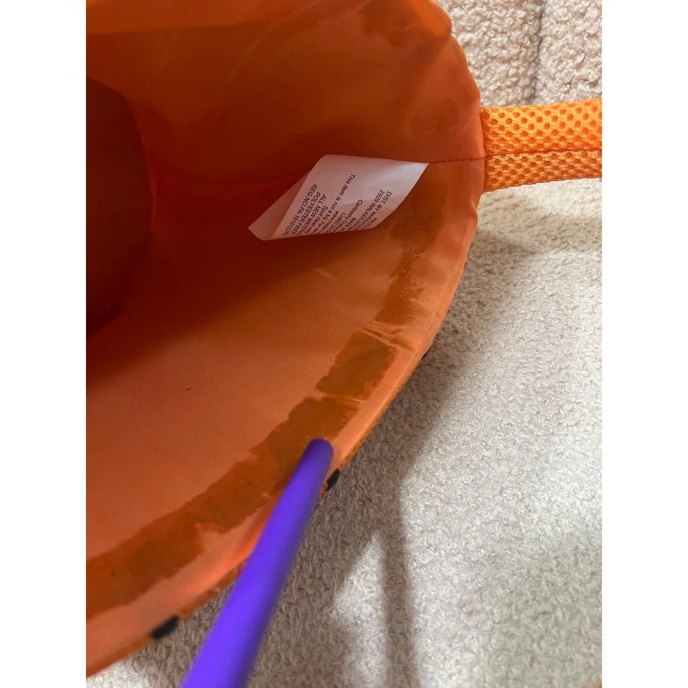 Basketball Plush Easter Basket Trick or Treat Bucket Orange Mesh Sports Theme